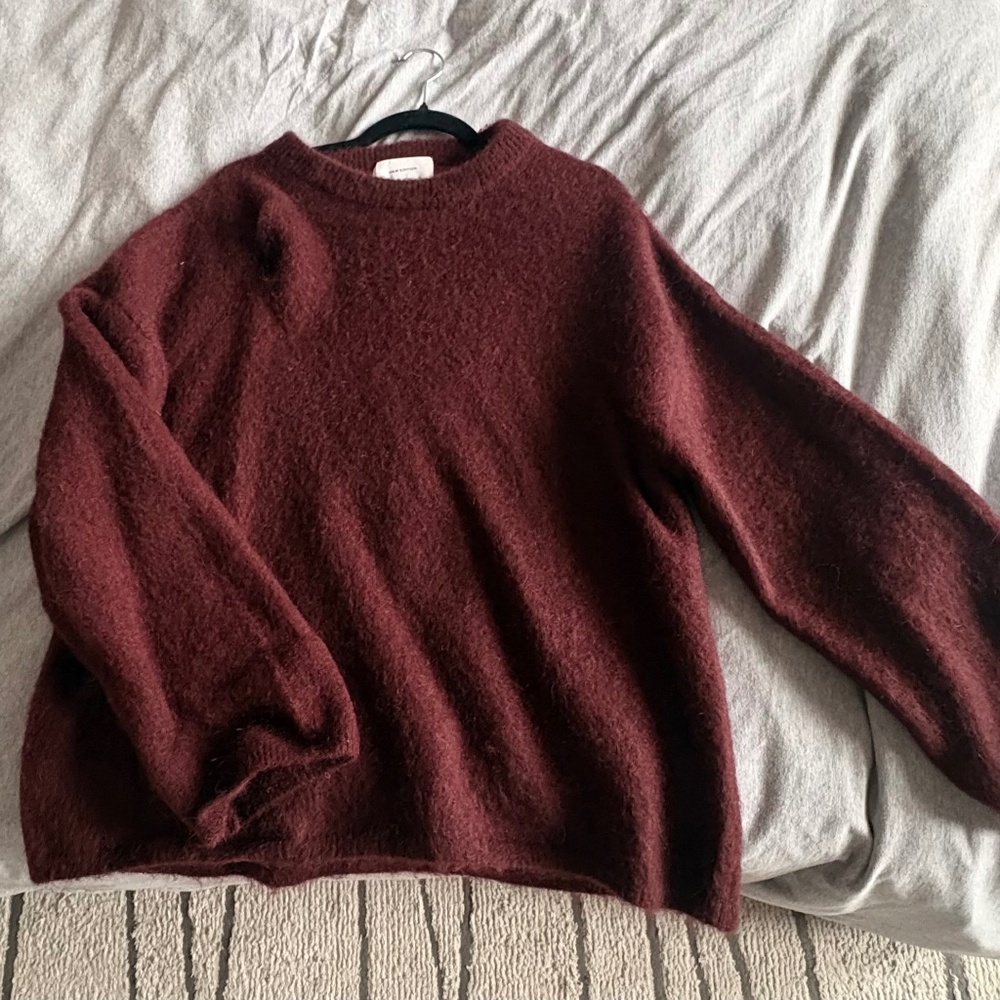 burgundy mohair and wool sweater